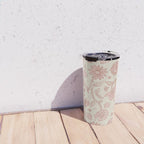 Sadie Sketch Floral Print - Pink, Blush, Beige Travel Mug Gallery Image 4