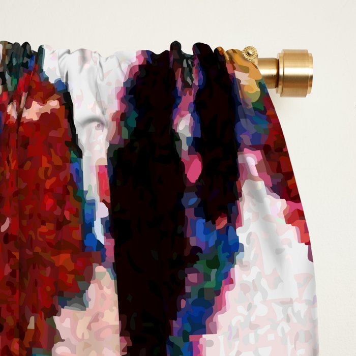 Antique Moroccan Boucherouitte Rug Print Window Curtain Gallery Image 2