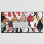 Antique Moroccan Boucherouitte Rug Print Desk Mat Gallery Image 1