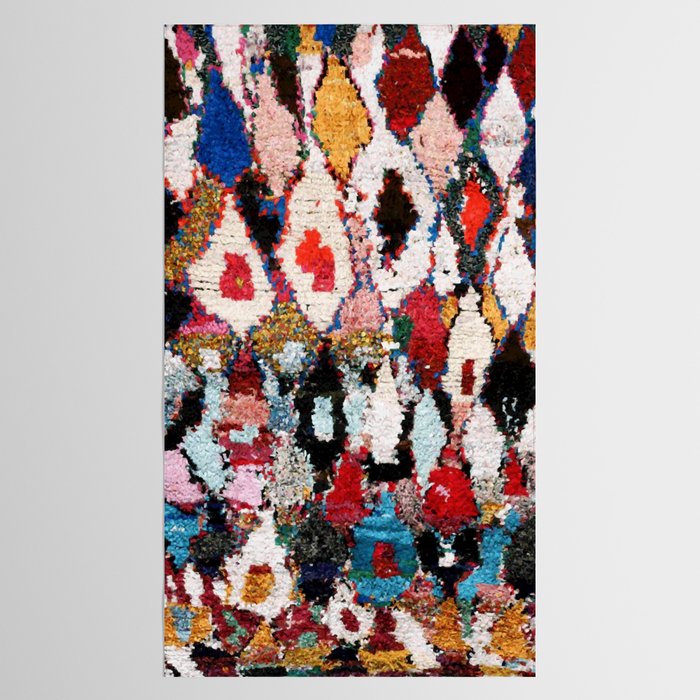 Antique Moroccan Boucherouitte Rug Print Tablecloth Gallery Image 2