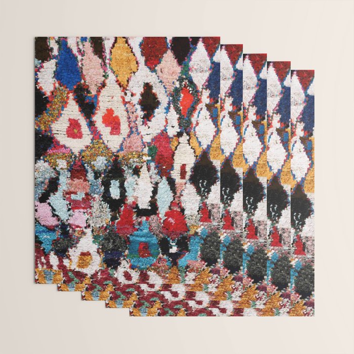 Antique Moroccan Boucherouitte Rug Print Wrapping Paper Gallery Image 3