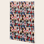 Antique Moroccan Boucherouitte Rug Print Wallpaper Gallery Image 2
