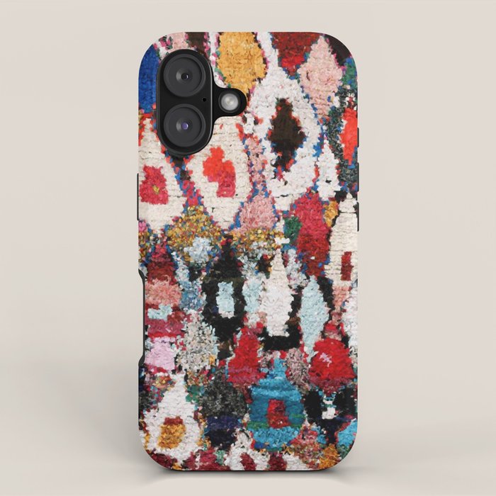 Antique Moroccan Boucherouitte Rug Print iPhone Case Gallery Image 1