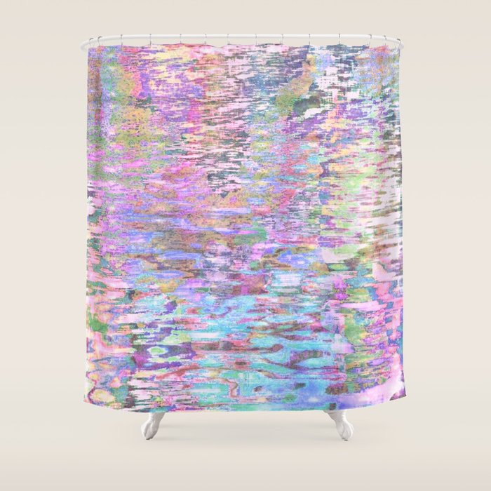 Pastel Pond Pink Glow Shower Curtain Gallery Image 1