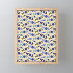 Geometric Fish Pattern - Blue and Olive Mini Art Print Gallery Image 1