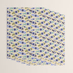 Geometric Fish Pattern - Blue and Olive Wrapping Paper Gallery Image 3