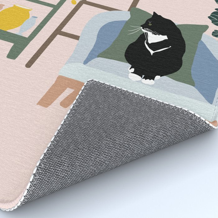 cat chilling out in the living room Rug Gallery Image 4