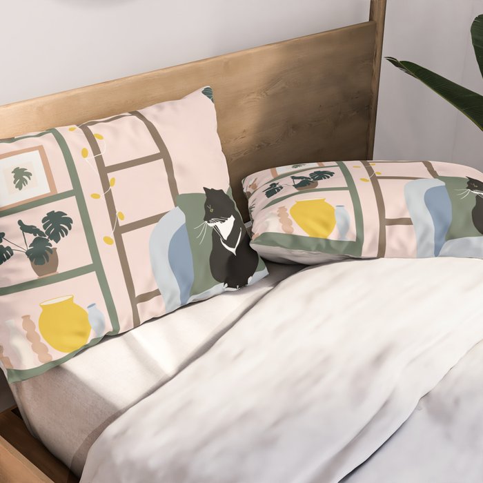 cat chilling out in the living room Pillow Sham Gallery Image 2