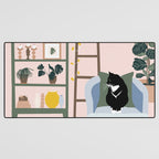 cat chilling out in the living room Desk Mat Gallery Image 3