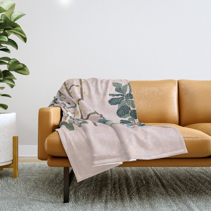 cat chilling out in the living room Throw Blanket Gallery Image 1