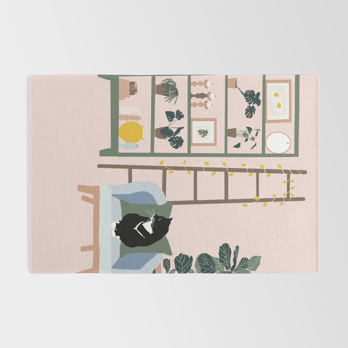 cat chilling out in the living room Rug Gallery Image 2