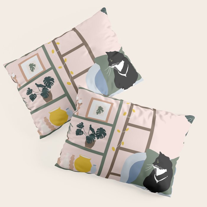 cat chilling out in the living room Pillow Sham Gallery Image 1