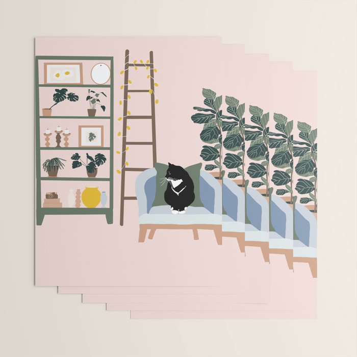 cat chilling out in the living room Wrapping Paper Gallery Image 3