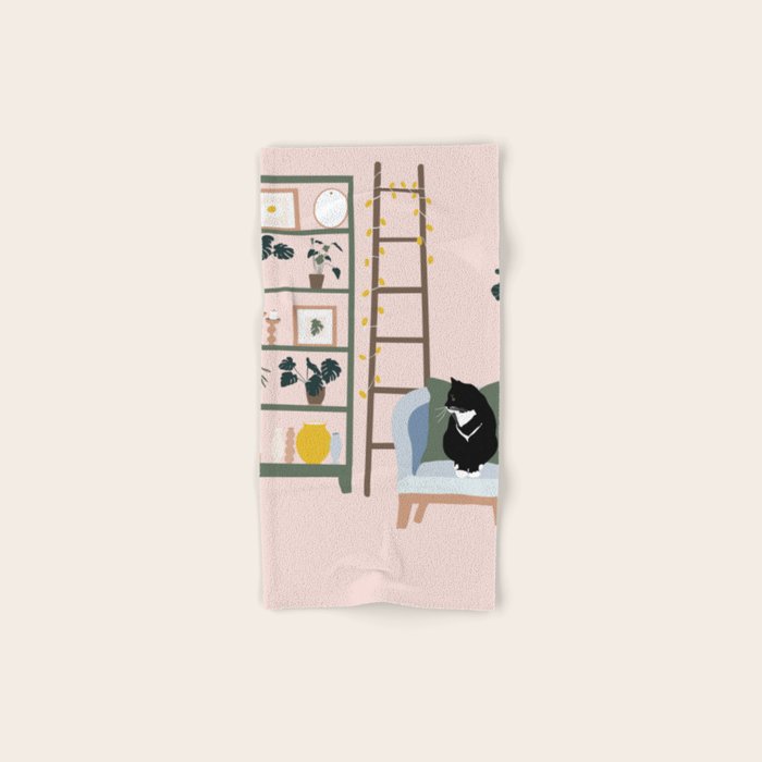 cat chilling out in the living room Bath Towel Gallery Image 1