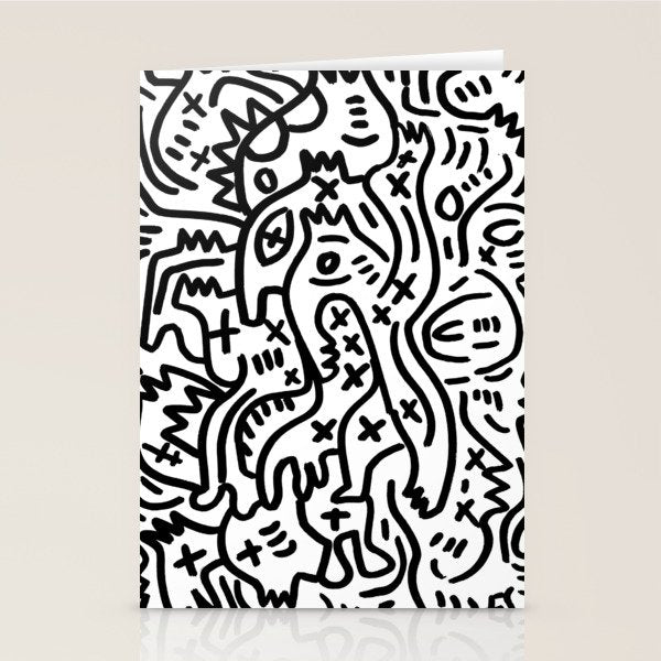 Graffiti Street Art Black and White Stationery Card Gallery Image 1