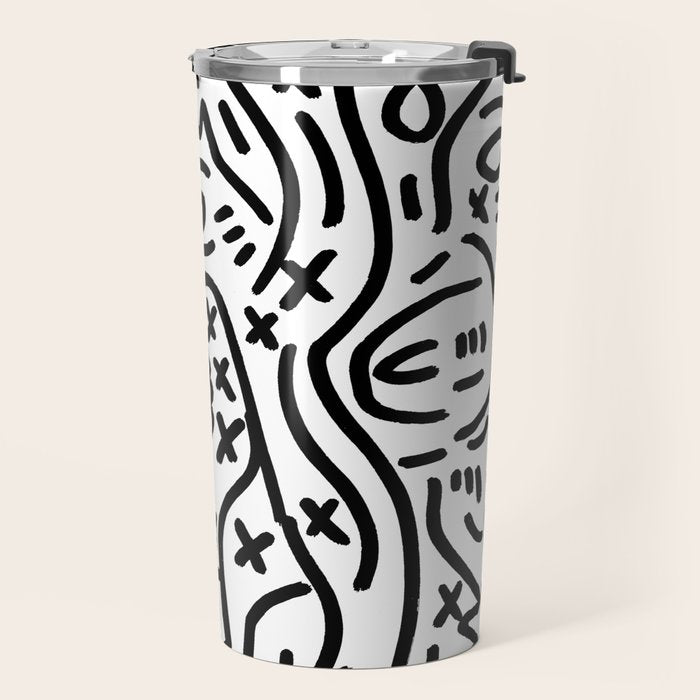 Graffiti Street Art Black and White Travel Mug Gallery Image 2