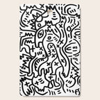 Graffiti Street Art Black and White Cutting Board Gallery Image 1