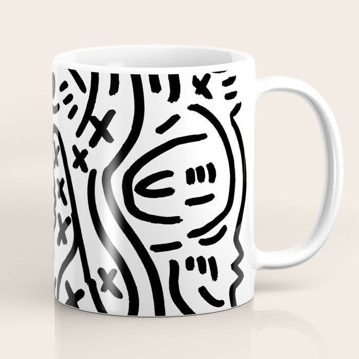 Graffiti Street Art Black and White Coffee Mug Gallery Image 1