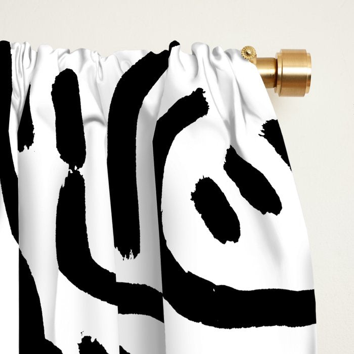 Graffiti Street Art Black and White Window Curtain Gallery Image 2