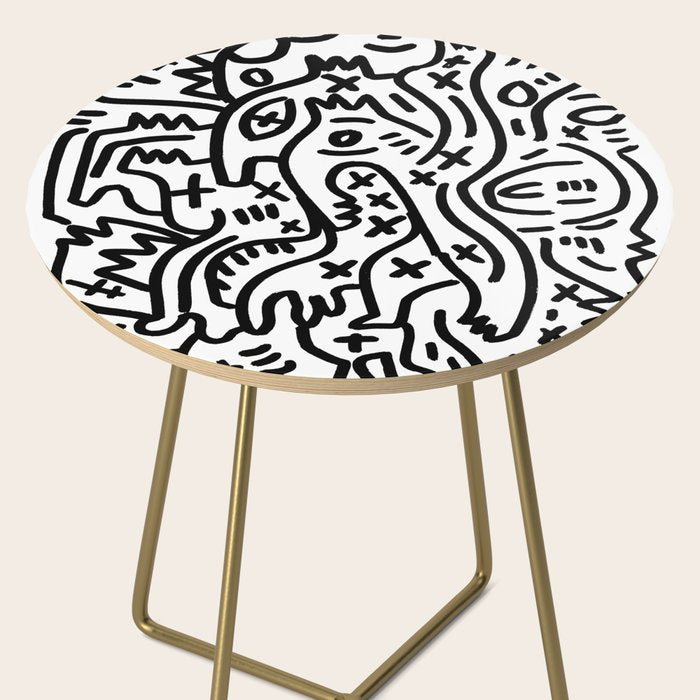 Graffiti Street Art Black and White Side Table Gallery Image 2
