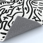 Graffiti Street Art Black and White Rug Gallery Image 4