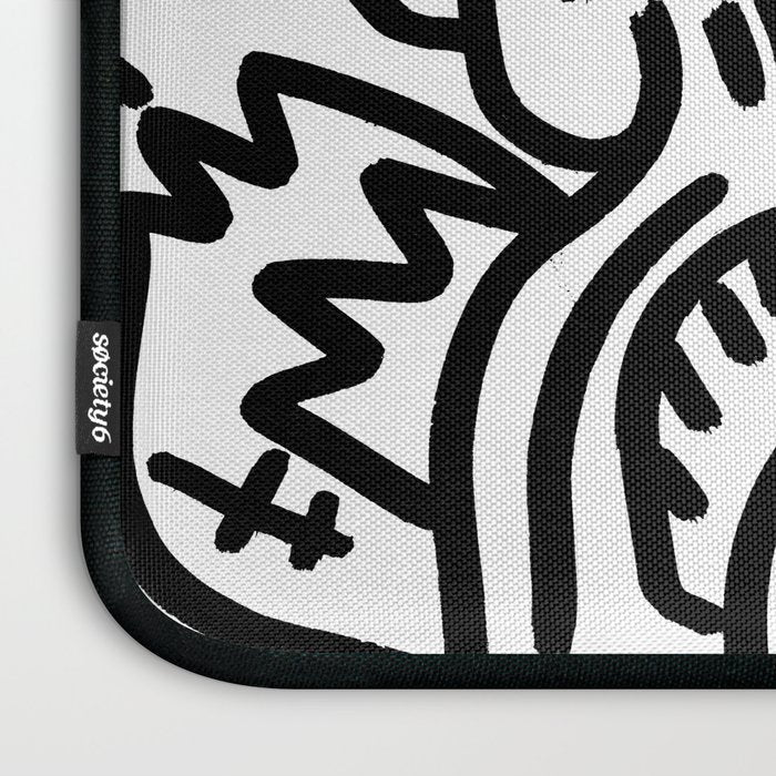 Graffiti Street Art Black and White Laptop Sleeve Gallery Image 3