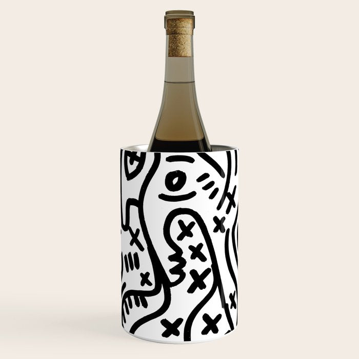Graffiti Street Art Black and White Wine Chiller Gallery Image 1