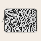 Graffiti Street Art Black and White Laptop Sleeve Gallery Image 1