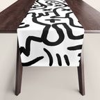 Graffiti Street Art Black and White Table Runner Gallery Image 1