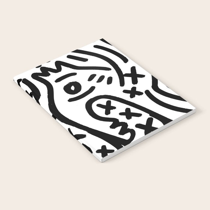 Graffiti Street Art Black and White Notebook Gallery Image 1