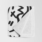 Graffiti Street Art Black and White Throw Blanket Gallery Image 3