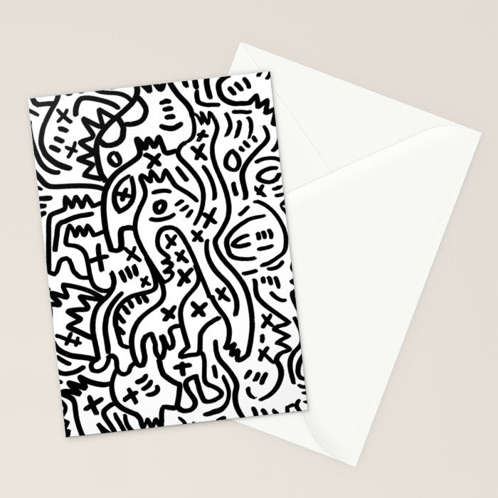 Graffiti Street Art Black and White Stationery Card Gallery Image 2