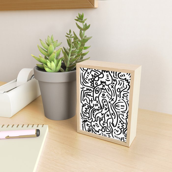Graffiti Street Art Black and White Mini Art Print Gallery Image 2