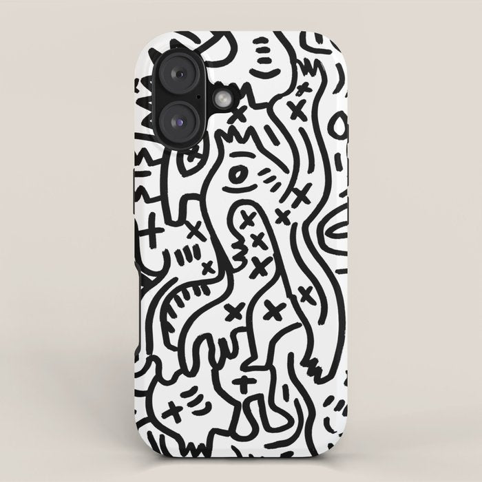 Graffiti Street Art Black and White iPhone Case Gallery Image 1