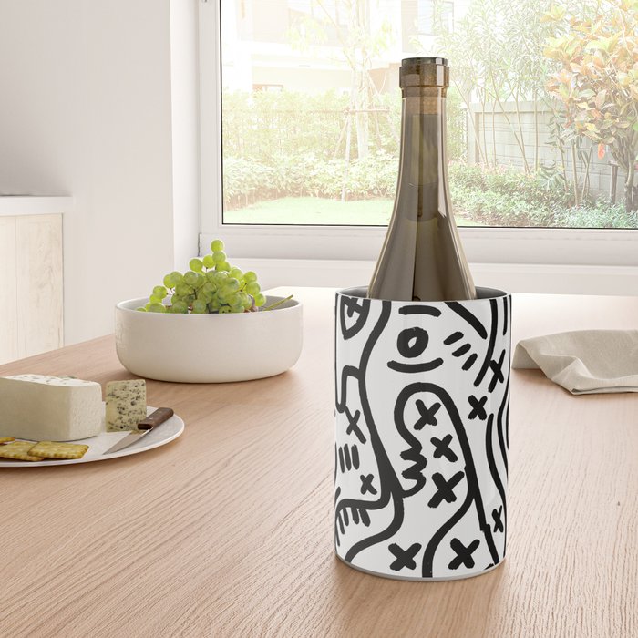 Graffiti Street Art Black and White Wine Chiller Gallery Image 4