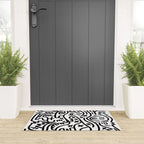 Graffiti Street Art Black and White Welcome Mat Gallery Image 3