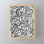 Graffiti Street Art Black and White Mini Art Print Gallery Image 1