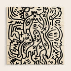 Graffiti Street Art Black and White Wood Wall Art Gallery Image 1