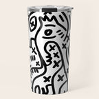 Graffiti Street Art Black and White Travel Mug Gallery Image 1