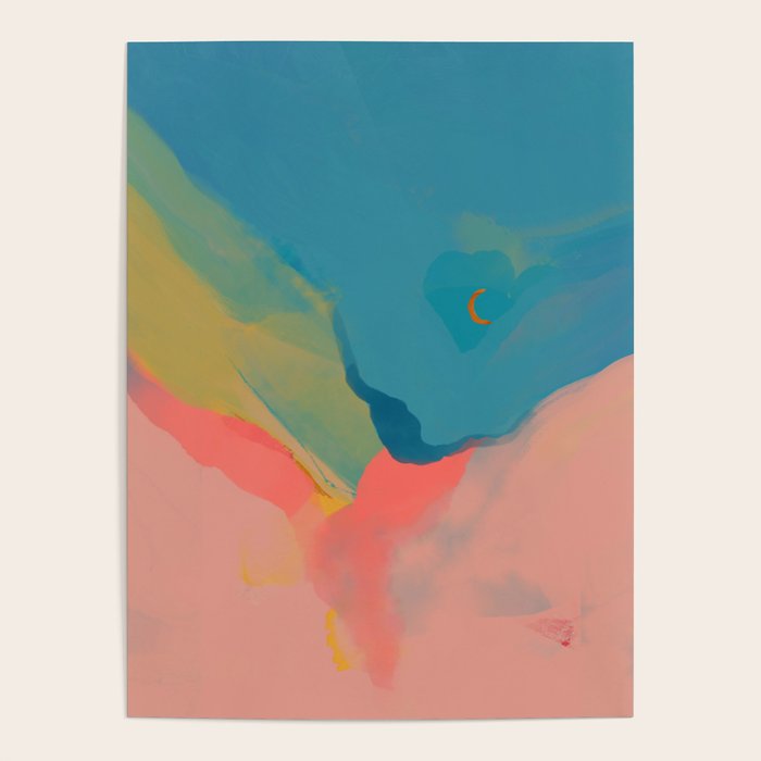 Moon Light On Rainbow Pastel | Night Sky Texture Design Poster Gallery Image 4
