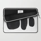 Black And White Minimalist Mid Century Abstract Ink Art Minimal Black Pebbles Paint Laptop Sleeve Gallery Image 2