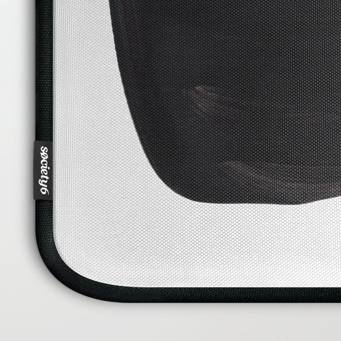 Black And White Minimalist Mid Century Abstract Ink Art Minimal Black Pebbles Paint Laptop Sleeve Gallery Image 3