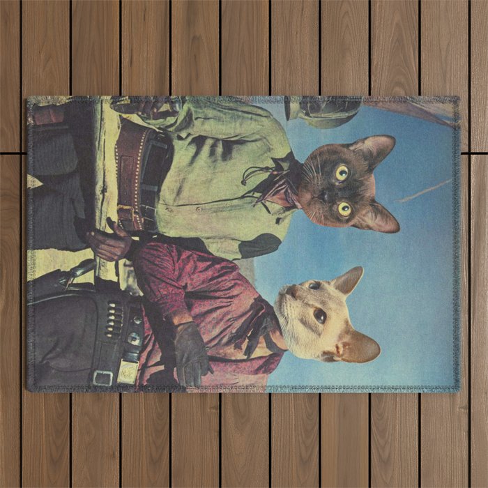 Cowboy Cats - Double trouble Outdoor Rug Gallery Image 1