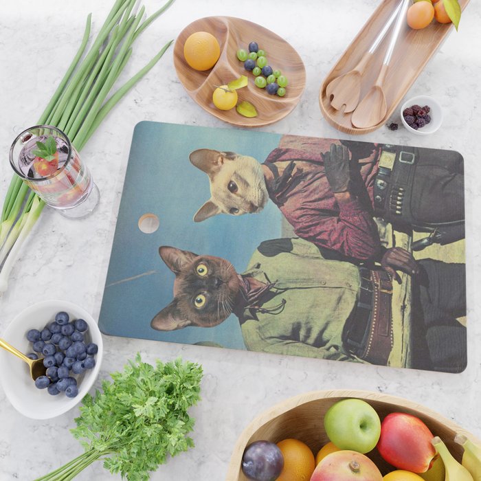 Cowboy Cats - Double trouble Cutting Board Gallery Image 2