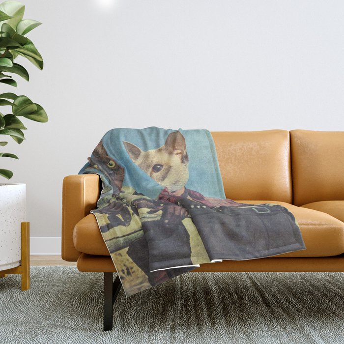 Cowboy Cats - Double trouble Throw Blanket Gallery Image 1