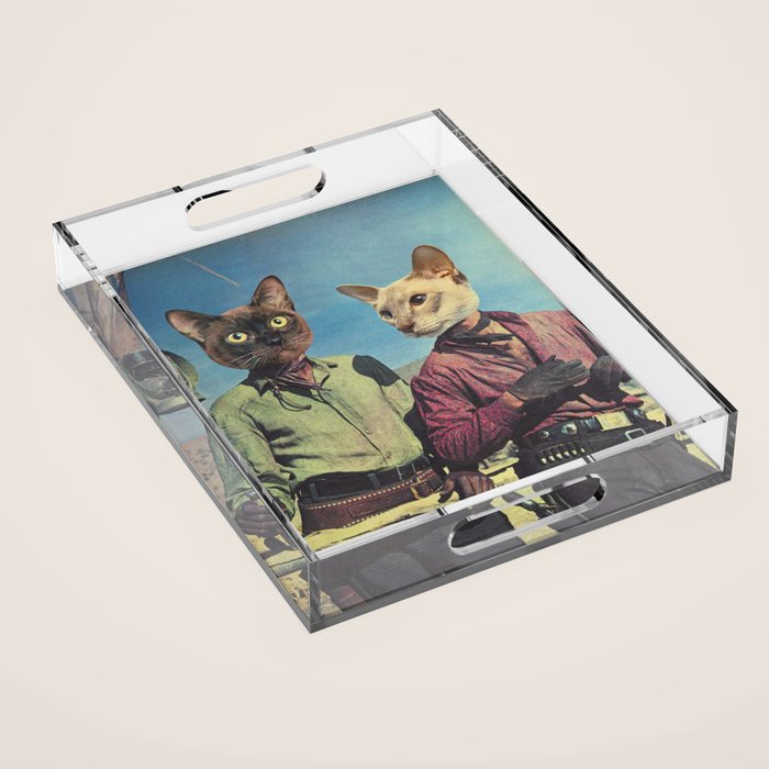 Cowboy Cats - Double trouble Acrylic Tray Gallery Image 1