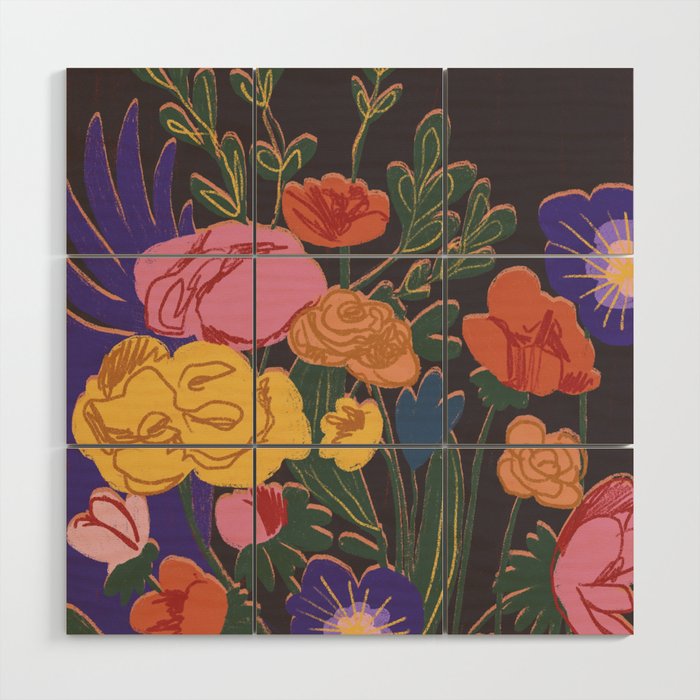 Night garden Wood Wall Art Gallery Image 1