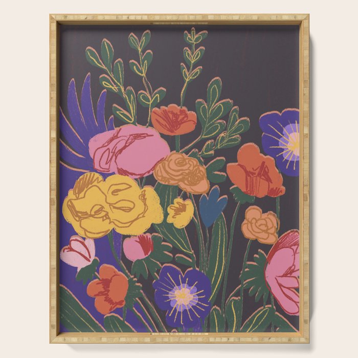 Night garden Serving Tray Gallery Image 1
