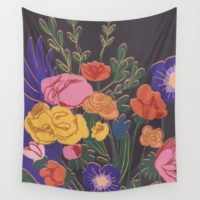 Night garden Wall Tapestry Gallery Image 4