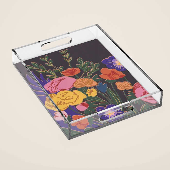 Night garden Acrylic Tray Gallery Image 1